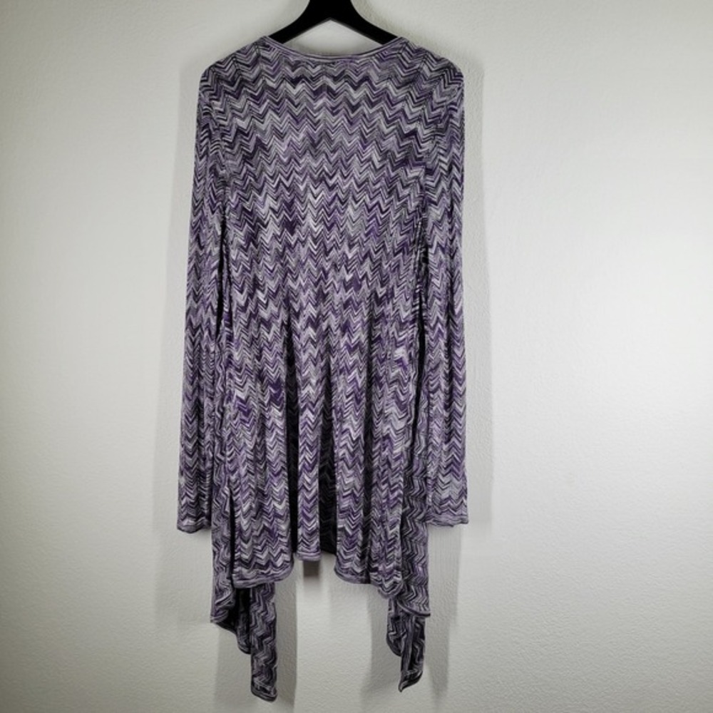 Avenue Open Front Cardigan Womens 18/20 Purple Chevron 36" longline - Picture 5 of 9